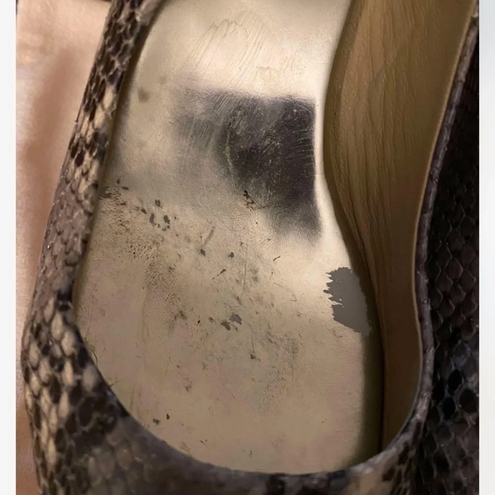 Jimmy Choo Snakeskin Peep Toe Wedges